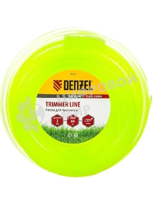 Леска для триммера Denzel звезда 2 мм х 64 м, блистер FLEX CORD 96120