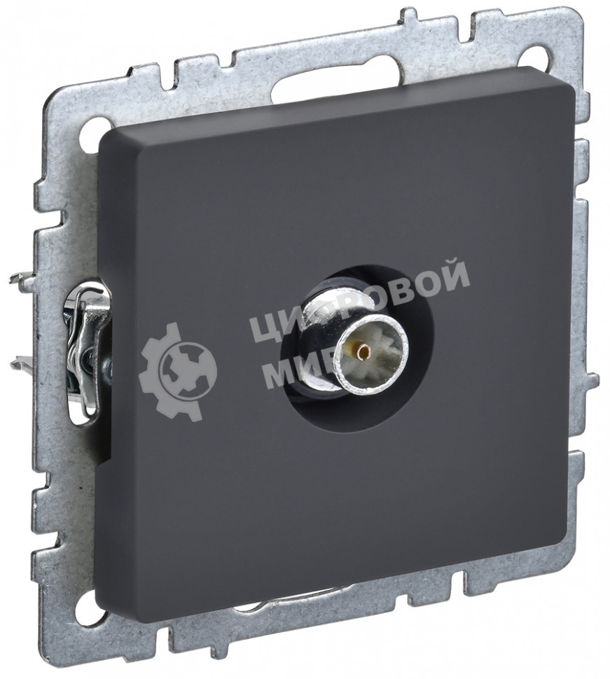 Розетка телевизионная оконечная IEK BRITE РТВ11-0-БрГ графит