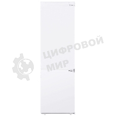 Встраиваемый холодильник HOMSair FB177SW Inverter белый, двухкамерный, 195/75л, морозилка снизу, капельная система