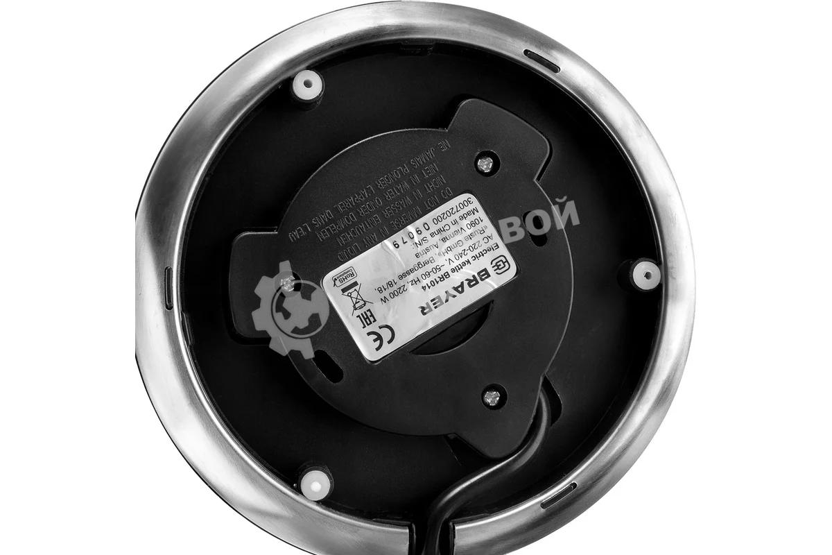 Чайник электрический BRAYER BR1014, 2200 Вт, 1.7 л, нержав.сталь, индикат. уровн. воды, автоотключ