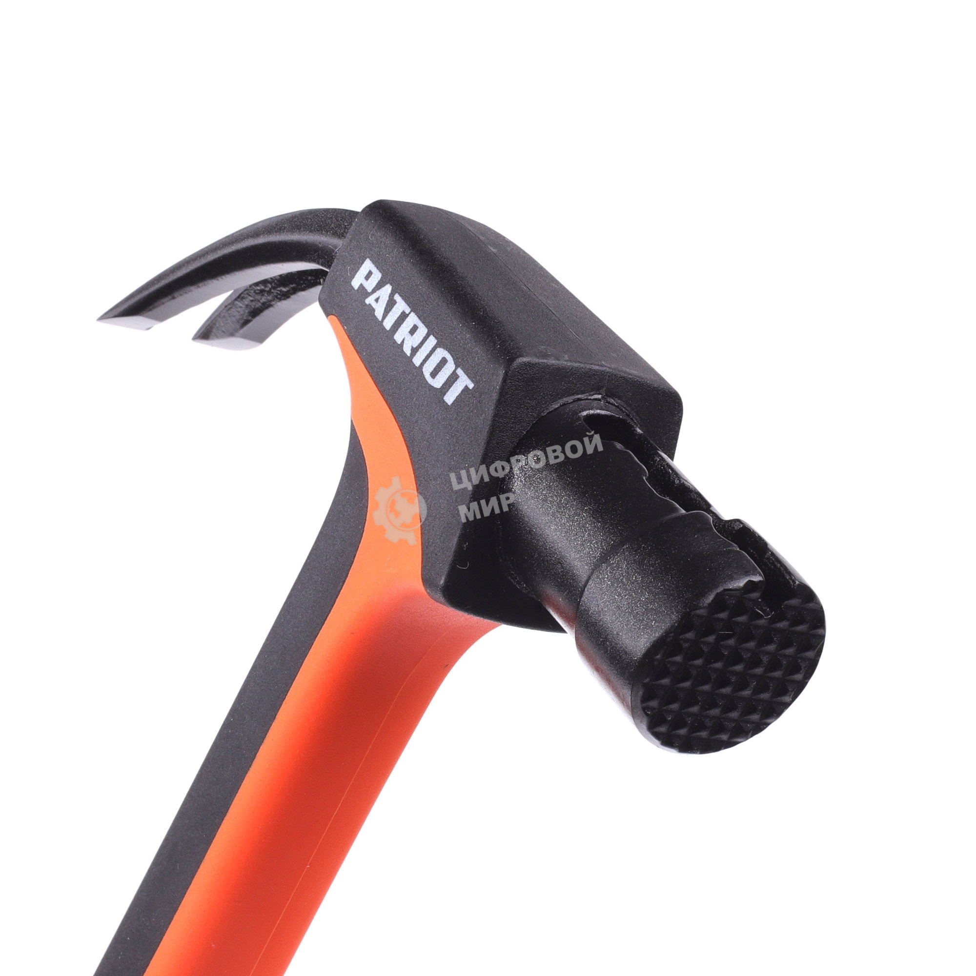 Молоток-гвоздодер Patriot NHF 450 S, кругл.боек 450 гр, 50-58 HRC, fiberglas+TPR рукоять, малый вес, компактный размер, антивибрацион.система, магнитный гвоздодержатель, покрытием PTFE (Teflon), 570 гр, 318 мм