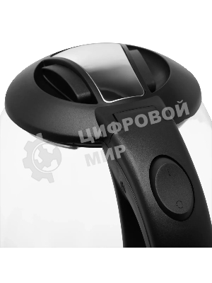 Чайник электрический Starwind SKG2051 1.8 л, 1800 Вт, черный/серебристый (корпус: стекло)