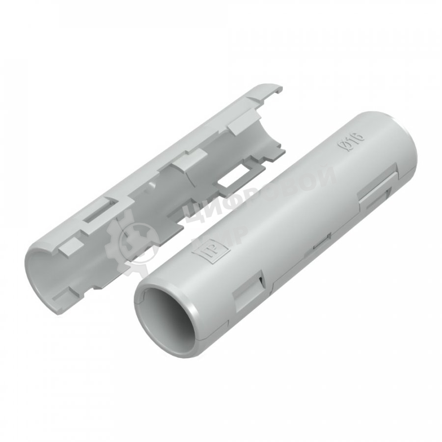Муфта разборная D16 мм атмосферостойкая серая Промрукав