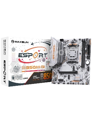 Материнская плата Maxsun MS-eSport B850M WIFI ICE, AM5, AMD B850, 2xDDR5, 2xSATA, 2xM.2, 1xPCIe 5.0 x16, 1xPCIe 3.0 x1, 1xHDMI 1.4, 1xDP, 1xRJ45, Wi-Fi 6, Bluetooth 5.2, 4xUSB-A 5Gbps, 2xUSB-A 2.0, 3x3.5 мм, 7.1, mATX