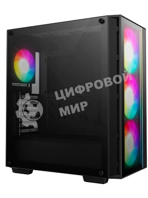 Компьютерный корпус Deepcool MATREXX 55 V4 без БП, боковое окно (закаленное стекло), 3xARGb LED 140мм вентилятора спереди, 1xARGb LED 120мм вентилятор сзади, черный, ATX