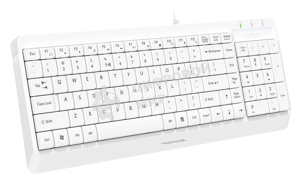 Комплект клавиатура+мышь A4Tech FStyler F1512 проводной, USB, 1200 DPI, белый