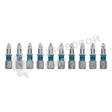 Бита Gross PZ1х25мм, сталь S2, шестигр., 10 шт.