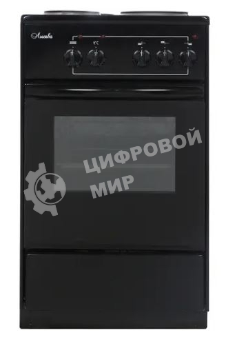Плита электрическая Лысьва ЭП 301 СТ черный, конфорок 3 шт, духовка 57 л, 50 см x 84 см x 60 см