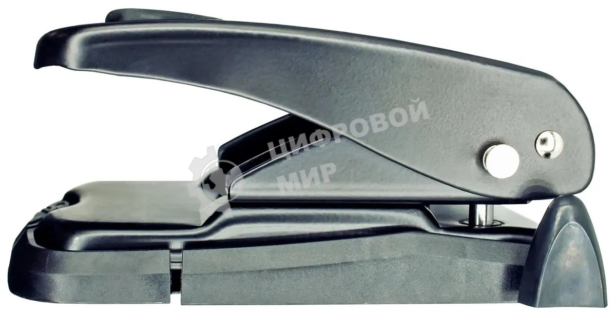 Дырокол Silwerhof Vis, до 55 листов, металл черный, отверстий: 2, с линейкой