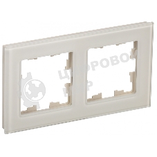 Рамка 2-местная IEK BRITE РУ-2-2-БрВа стекло ванильный