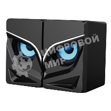 Акустическая система 2.0 Qumo Rage AS005, 10 ВТ, объемное звучание, синяя подсветка (отключаемая), USB/Jack 3,5мм