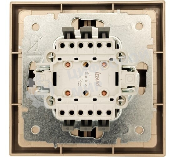 Выключатель 2-кл. СП ZIMA IP20 10А безвинт. зажим зол. LEZARD 704-3688-101QC