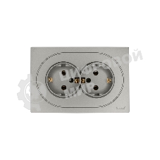 Розетка 2-м LEZARD СП OSEN с заземл. ПБТ, механизм, серый матовый 743-7400-127B