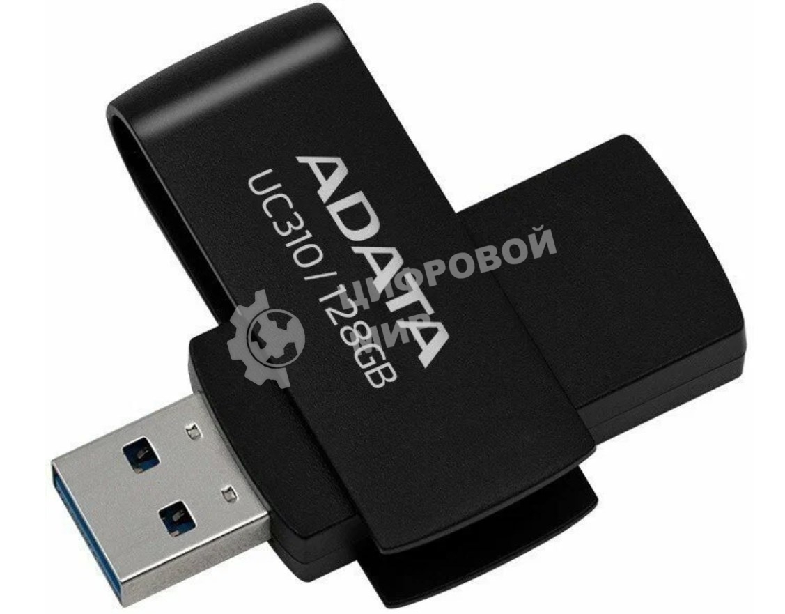 Флешка USB ADATA UC310 (UC310-128G-RBK), 128Gb, USB 3.2 Gen 1, R/W 100/30, черный