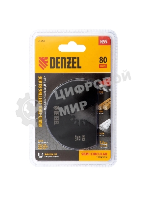 Насадка для МФИ Denzel отрезная полукруг., HSS, по металлу и дереву, 80 х 1,2 мм, мелкий зуб