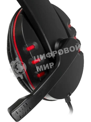 Гарнитура Oklick HS-L380G черный/красный 1.8м мониторы оголовье (JD-032)
