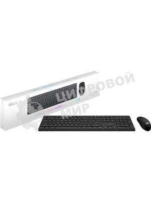 Комплект клавиатура+мышь MSI K200 Combo MS-8ZA4 беспроводной, USB, 1600 DPI, чёрный
