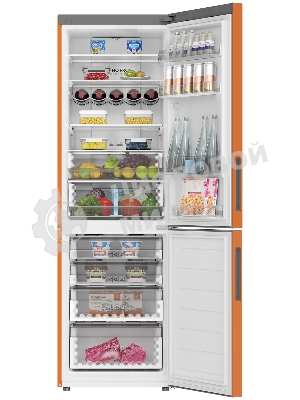 Холодильник Haier C2F636CORGU1 оранжевый двухкамерный 256/108 л морозилка снизу, No Frost