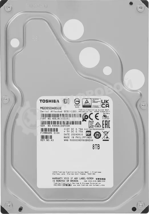 Жесткий диск HDD Toshiba Enterprise Capacity 8Tb 7200rpm SAS 256Mb 3.5