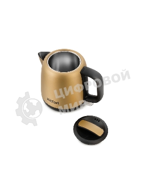 Чайник электрический Kitfort KT-6111 1л. 1630Вт золотистый/черный (корпус: нержавеющая сталь)