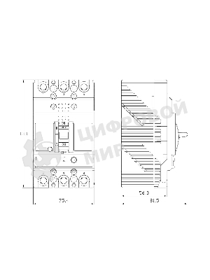 Выключатель автоматический MGS125 3P 40-50A 18kA YON MGS125B-3TAMF0050