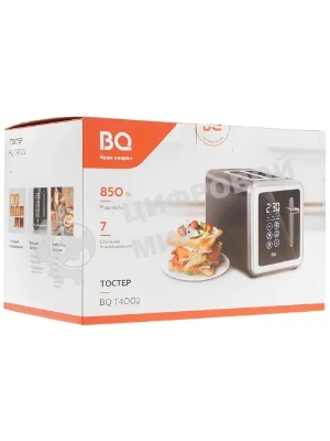 Тостер BQ T4002, 850 Вт, 7 степеней поджаривания, стальной/черный