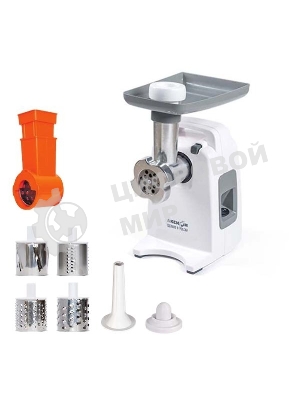 Мясорубка электрическая Аксион М321.03 белый, 1500 Вт, 1.7 кг/мин, реверс, защита от перегрузки, насадки - 5