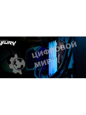 Оперативная память Kingston Fury Beast, DDR4, 32GB (2x16GB), 3600MHz, CL18, DIMM, с радиатором, RGB, черный