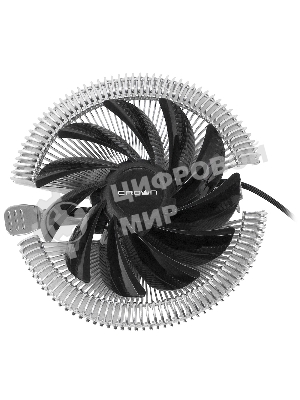 Кулер для процессора Crown CM-S1250TPWM v2 серебристый/черный, 95 мм, алюминий, 2000 об/мин, 28.7 дБ, 4 pin, 125 Вт, 53 мм