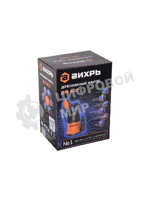 Дренажный насос Вихрь ДН-400 68/2/1 400 вт, глуб-8 м, max-11,3 м/час,частицы-5 мм