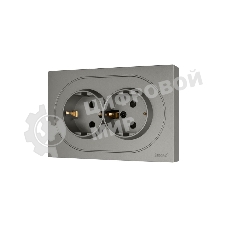 Розетка 2-м LEZARD СП OSEN с заземл. ПБТ, механизм, серый матовый 743-7400-127B