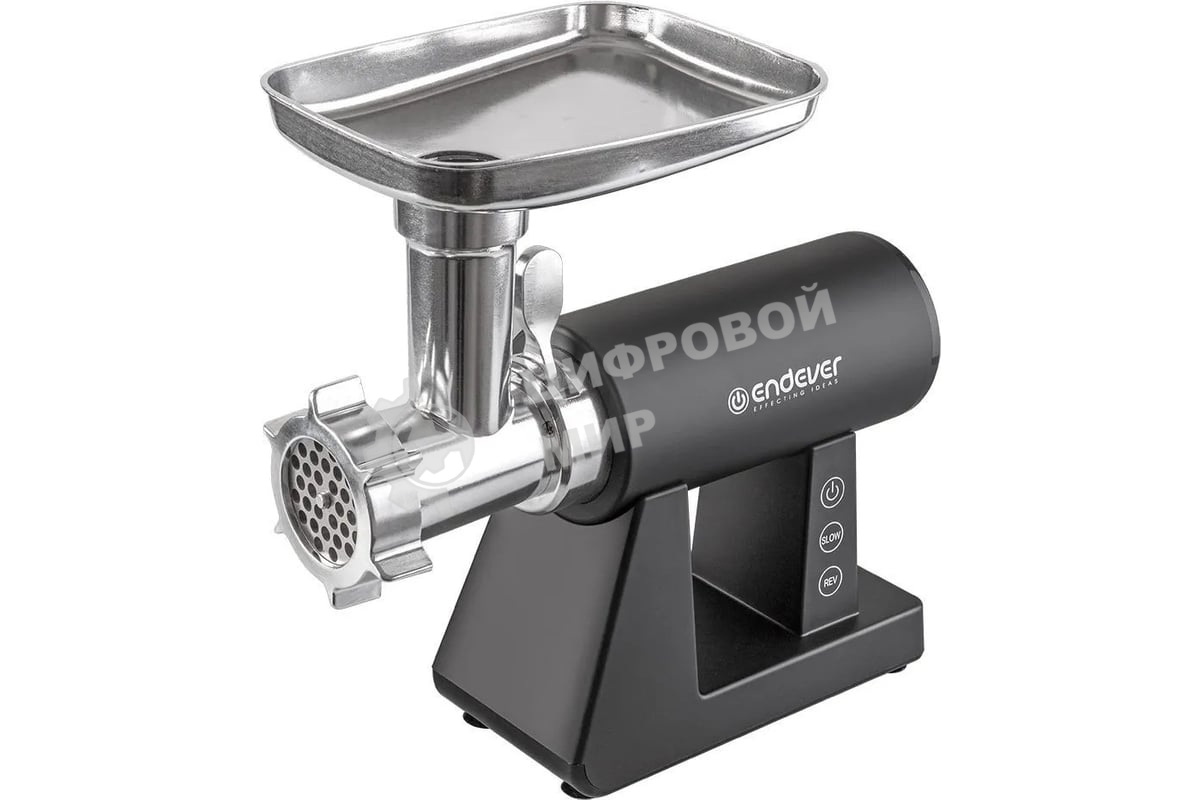 Мясорубка электрическая Endever Sigma-110 черный, 2600 Вт, 2.0 кг/мин, реверс, защита от перегрузки, металлический лоток, насадки - 5