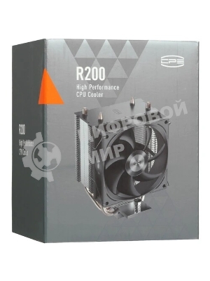 Кулер для процессора PCCooler R200 S115X/1200/1700/AM4/AM5 (TDP 110W, 90мм Non LED Fan, 2 тепловые трубки 6мм, 2200RPM, 28,3dBa)