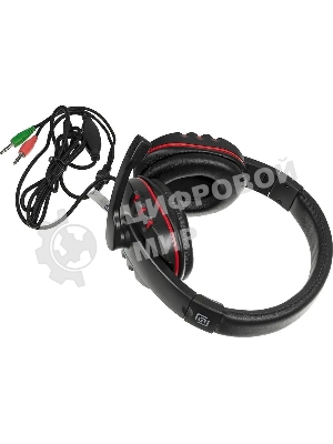 Гарнитура Oklick HS-L380G черный/красный 1.8м мониторы оголовье (JD-032)