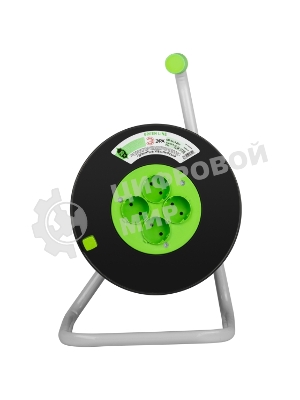 Удлинитель силовой ЭРА GREEN LINE KAT-2x1.5-20m Greenline на катушке пластик 4 розетки без заземления 20м ПВС 2x1.5мм2