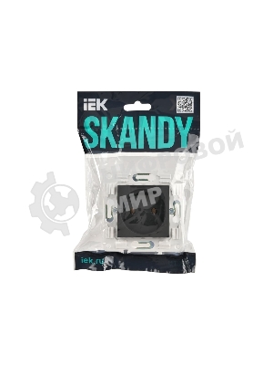 Розетка IEK SKANDY SK-R02G 10А графит без заземл. без защ. шторок SK-R10-10-K53