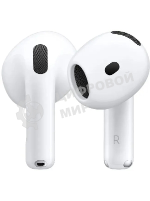 Наушники TWS Apple AirPods 4 (A3050/A3053/A3058) белый, вкладыши, Bluetooth, до 5 ч