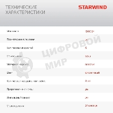 Миксер стационарный Starwind SPM7167 1600 Вт, фиолетовый