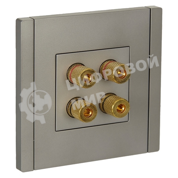 Аудиорозетка 4-мест. IEK FORTE&PIANO FP539 сталь