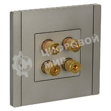 Аудиорозетка 4-мест. IEK FORTE&PIANO FP539 сталь