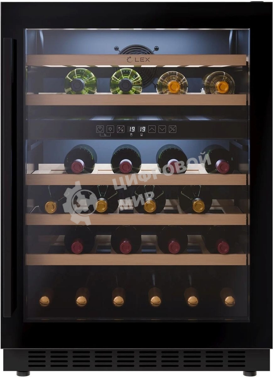 Винный шкаф LEX LWD6046BL dual zone 1-нокамерн. черный
