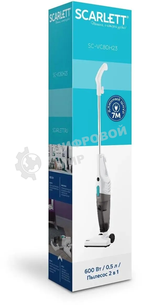 Вертикальный пылесос Scarlett SC-VC80H23 (белый с бирюзовым)