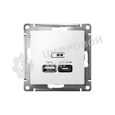 Розетка USB AtlasDesign тип A+C 45Вт QC PD высокоскор. ЗУ механизм бел. SE ATN000129