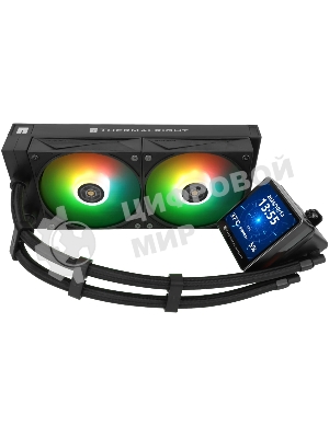 Водяное охлаждение для процессора Thermalright Grand Vision 240 (240mm, LED, Black, ARGB/Fans: 2x120mm, 80.45CFM, 29.4dBA, 2150RPM/Pump height 72.5mm, 6400RPM, Rad thickness 27mm/S: 1700, 1200, 1851, 115X, 2011, 2066, AM5, AM4)