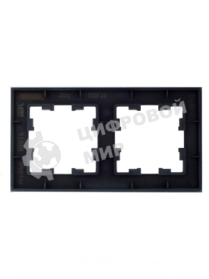 Рамка 2-местная IEK BRITE РУ-2-2-БрД стекло дымчатый