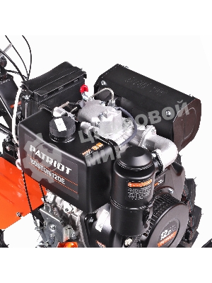 Мотоблок дизельный PATRIOT BOSTON 12DE 12 л,с; эл. Стартер: 12V; фрезы: 1350 mm; коробка передач 2 вперед+ 1 назад