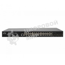 Коммутатор Uniview NSW5110-24GT4GP-IN, 24×1 Гбит/с + 4×1 Гбит/с Uplink, управляемый