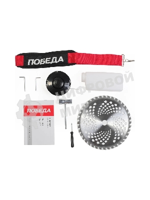 Триммер бензиновый Победа ТБ 143 (1+1), раб. объем 43сс, 2,5 л.с., 