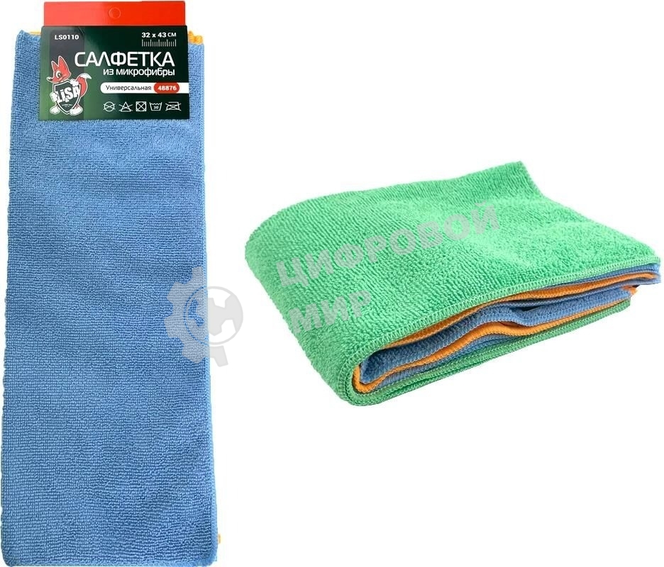 Салфетка LI-SA LS0110 из микрофибры в наборе (4шт-32х43см), плотность 200г/м2 48876