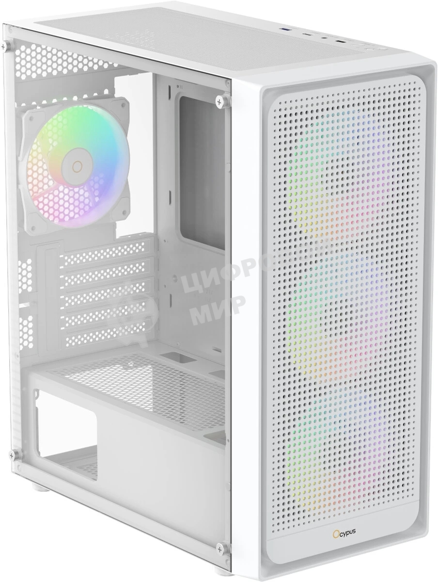 Компьютерный корпус Ocypus Gaммa C50 WH ARGB, MATX, USB 3.0*1+USB 2.0*2, FRONT 3x120мм ARGB, REAR 1x120мм ARGB